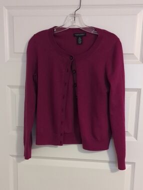 Banana Republic women's raspberry button-front cardigan - size M